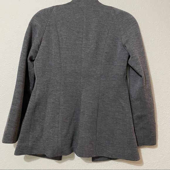 Worth Grey Wool Full Zip Fitted Jacket Blazer Womans 4 Preppy Office Work Gray - Picture 7 of 7